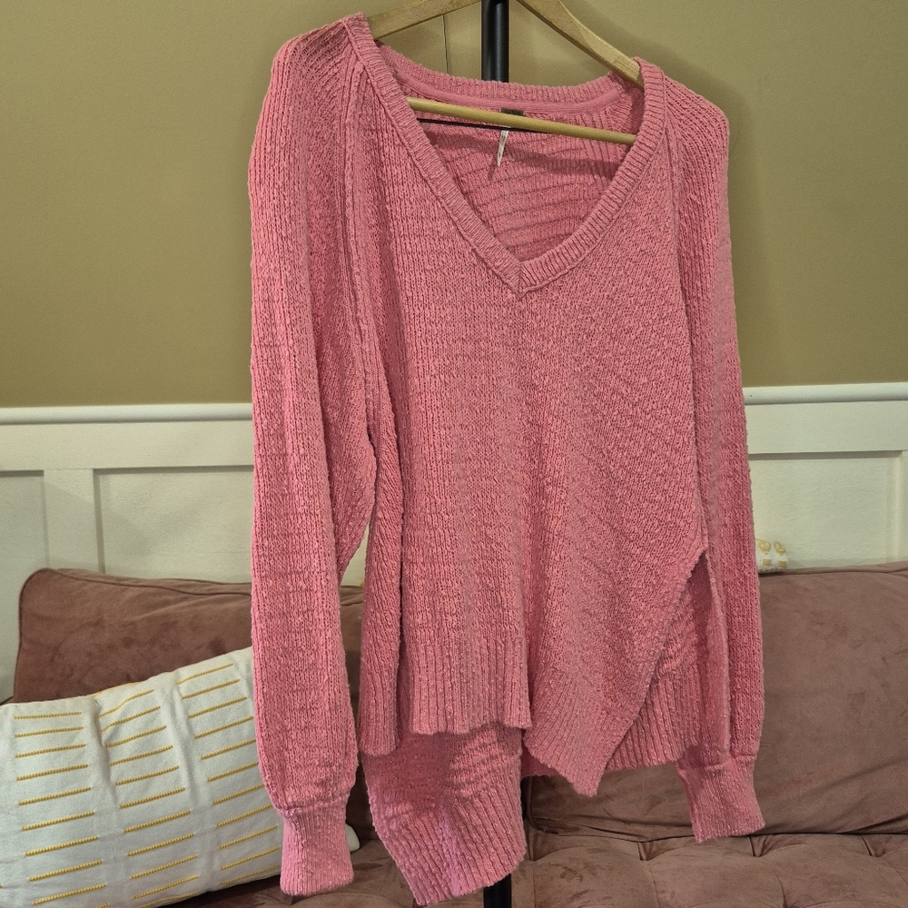 Free People Pink Off-the-Shoulder Sweater